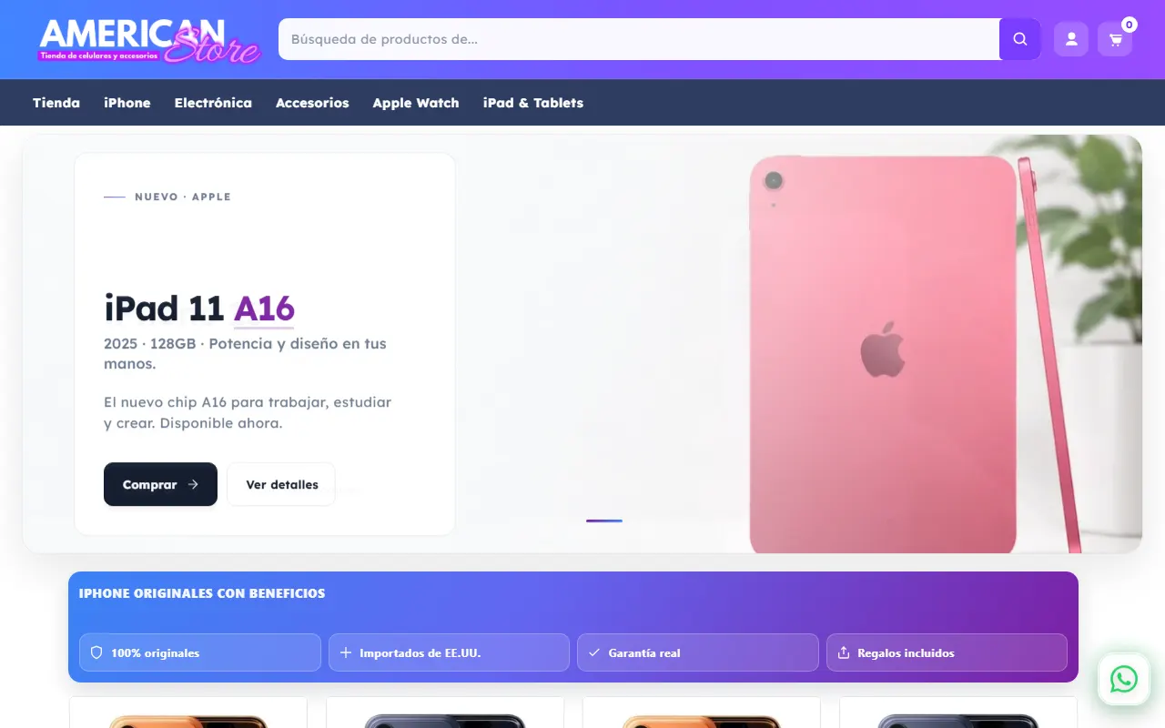 Captura de americanstore.com.py