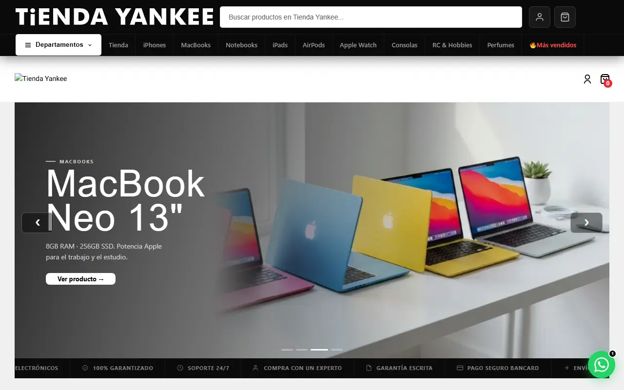 Captura de tiendayankee.com